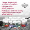 Diamond Naturals pet food product lineup with brand message highlighting trusted suppliers, USA-made quality, and family-owned values