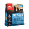 Front of Orijen Original Freeze-Dried Dog Food Medallions bag featuring 90% quality animal ingredients and WholePrey diet