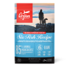 Front of Orijen Six Fish Dog Food bag featuring biologically appropriate nutrition with raw fish ingredients