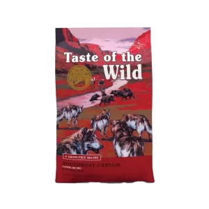 Front of Taste of the Wild Southwest Canyon Adult Dog Food bag featuring grain-free recipe with wild boar