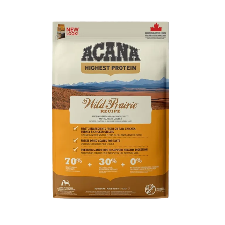 Acana Wild Prairie Dog dry food made with fresh chicken, turkey and lake fish – Smart Tac premium dog nutrition